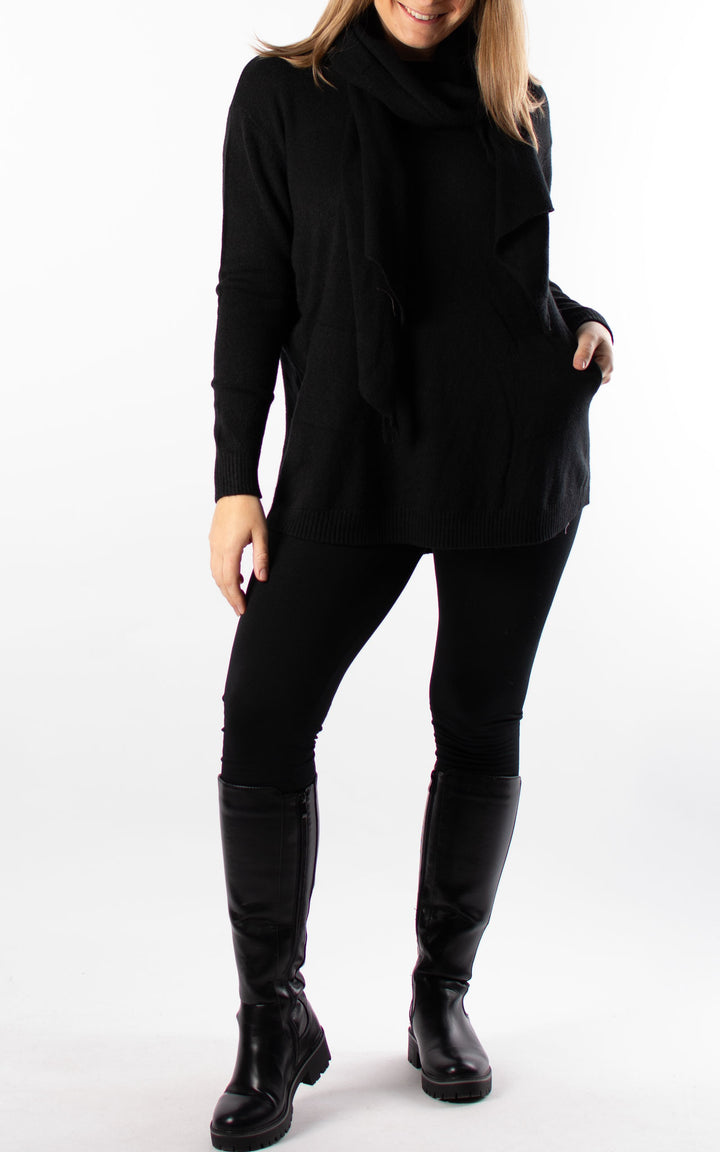 Amelia Scarf Jumper | Black