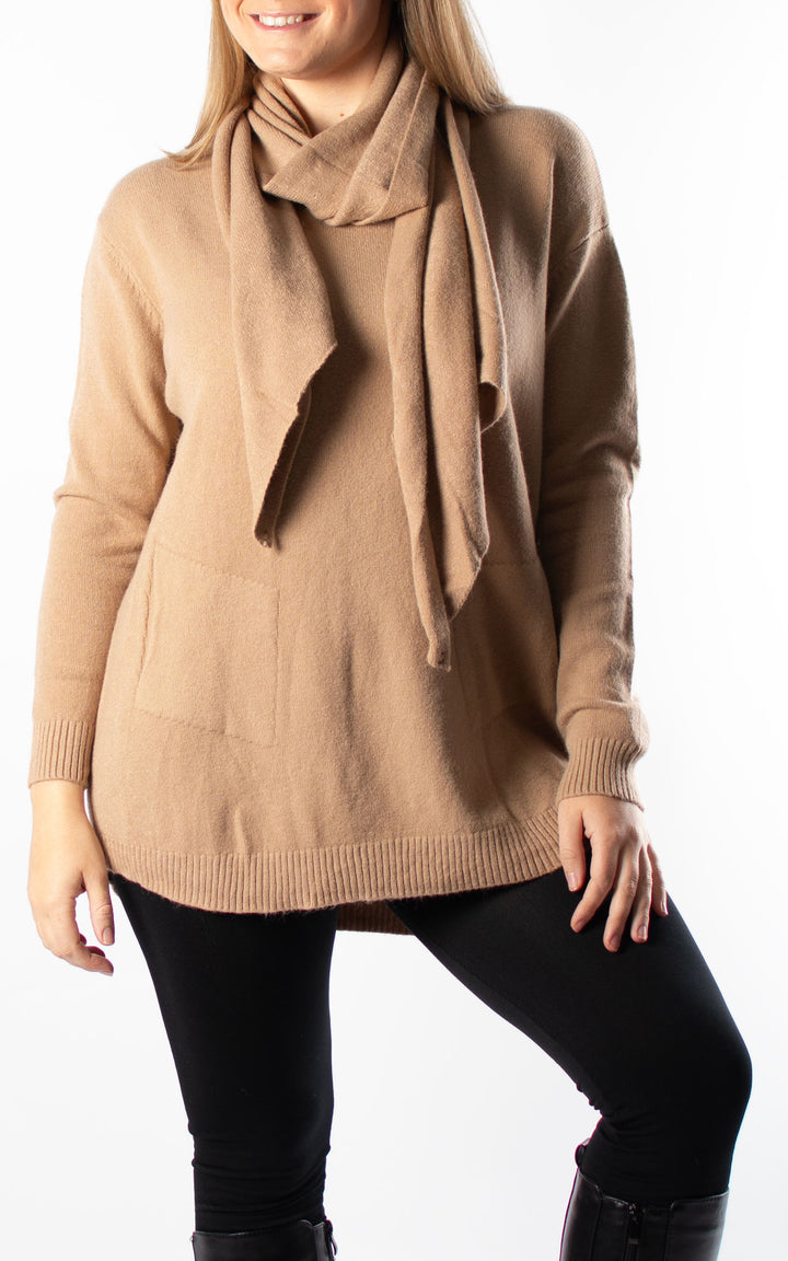 Amelia Scarf Jumper | Camel