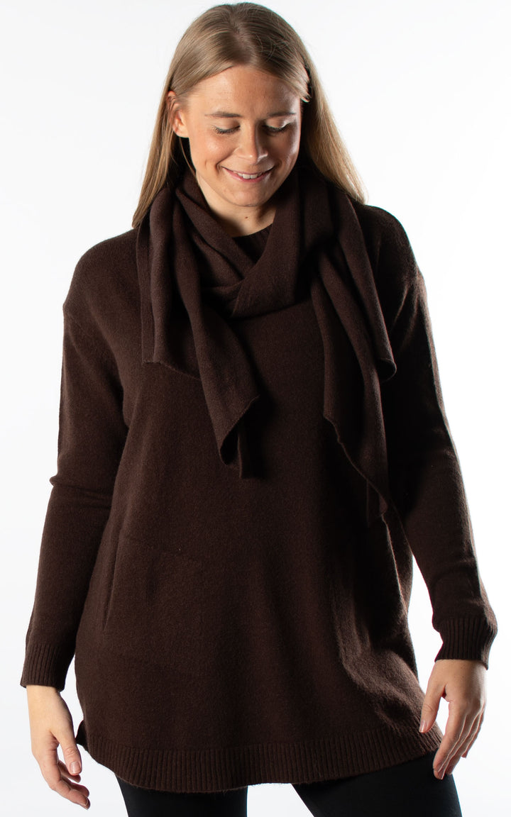 Amelia Scarf Jumper | Chocolate
