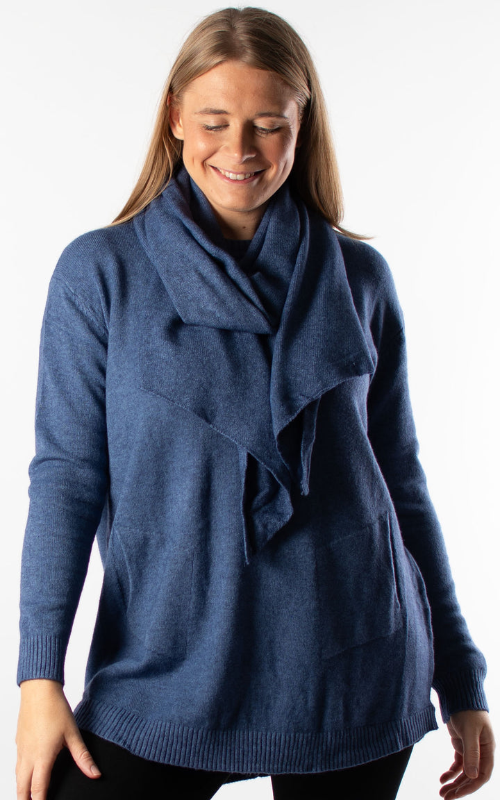 Amelia Scarf Jumper | Denim