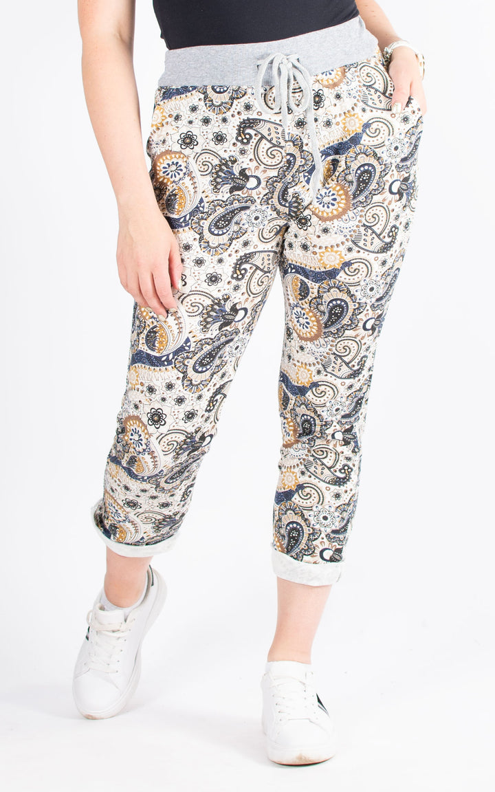 Basic Jogger | Paisley | Brown & Navy
