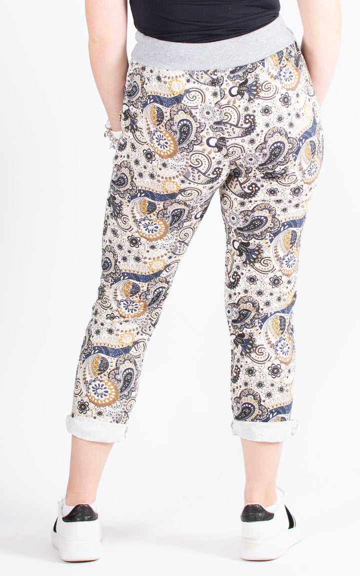 Basic Jogger | Paisley | Brown & Navy