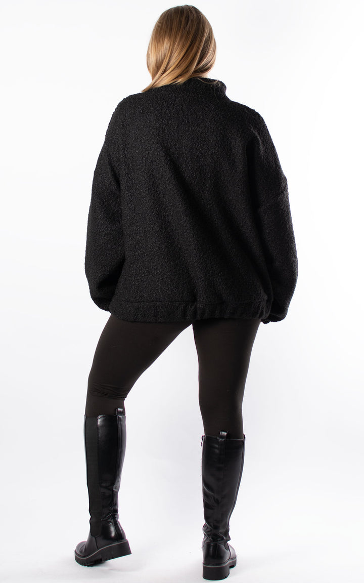 Boucle Bomber Jacket | Black