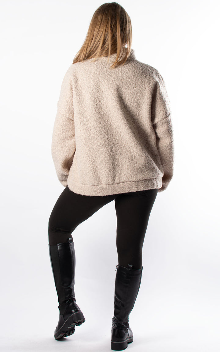 Boucle Bomber Jacket | Cream