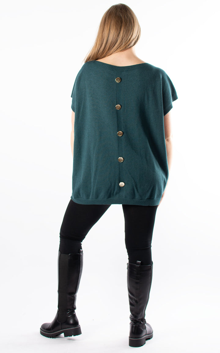 Button Back Jumper | Bottle Green