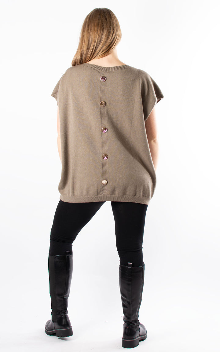 Button Back Jumper | Mocha