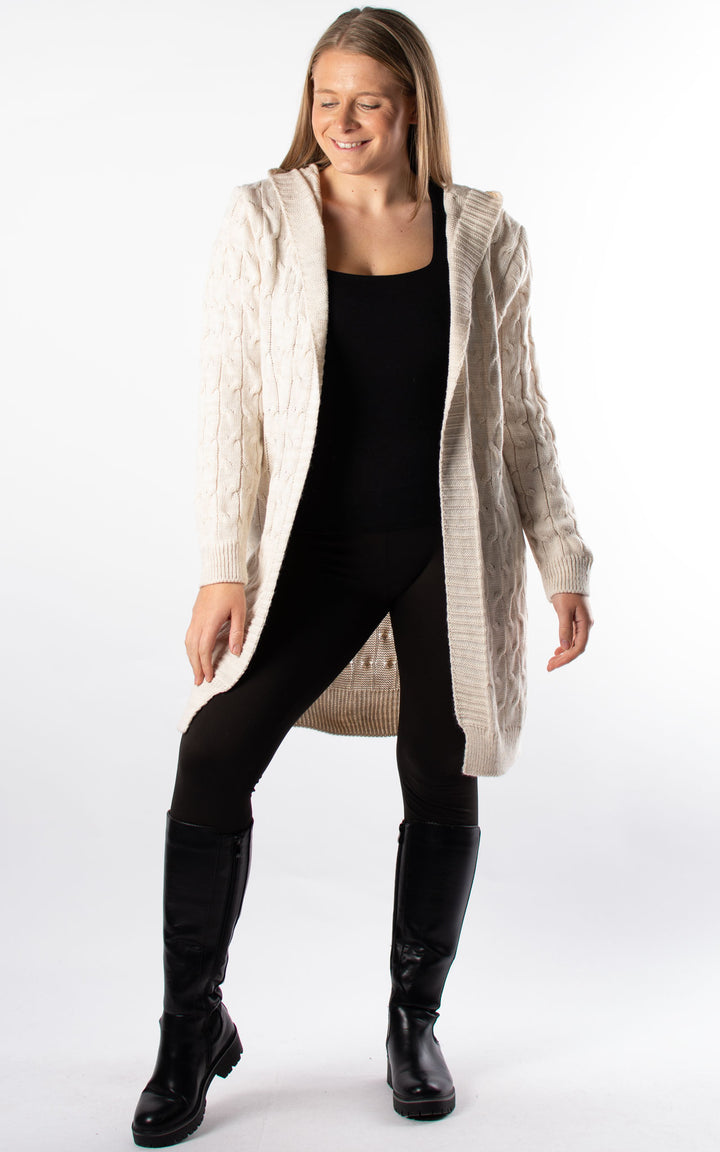 Cable Knit Cardigan | Beige