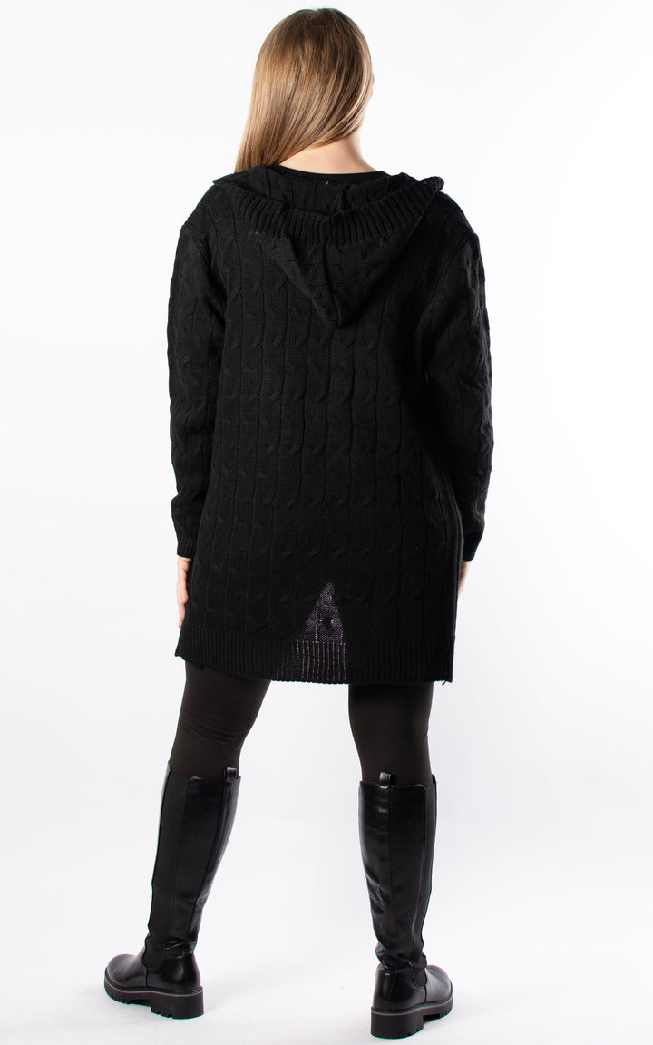 Cable Knit Cardigan | Black