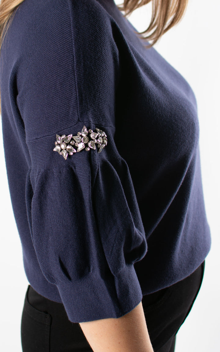 Cally Cropped Jumper | Navy