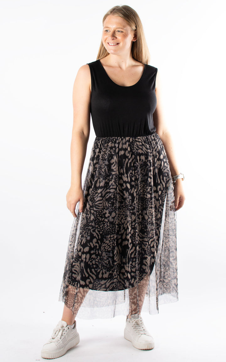 Carina Mesh Net Dress | Black