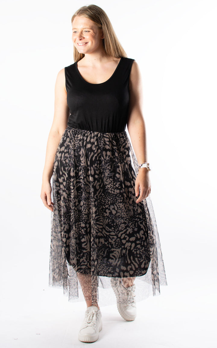 Carina Mesh Net Dress | Black