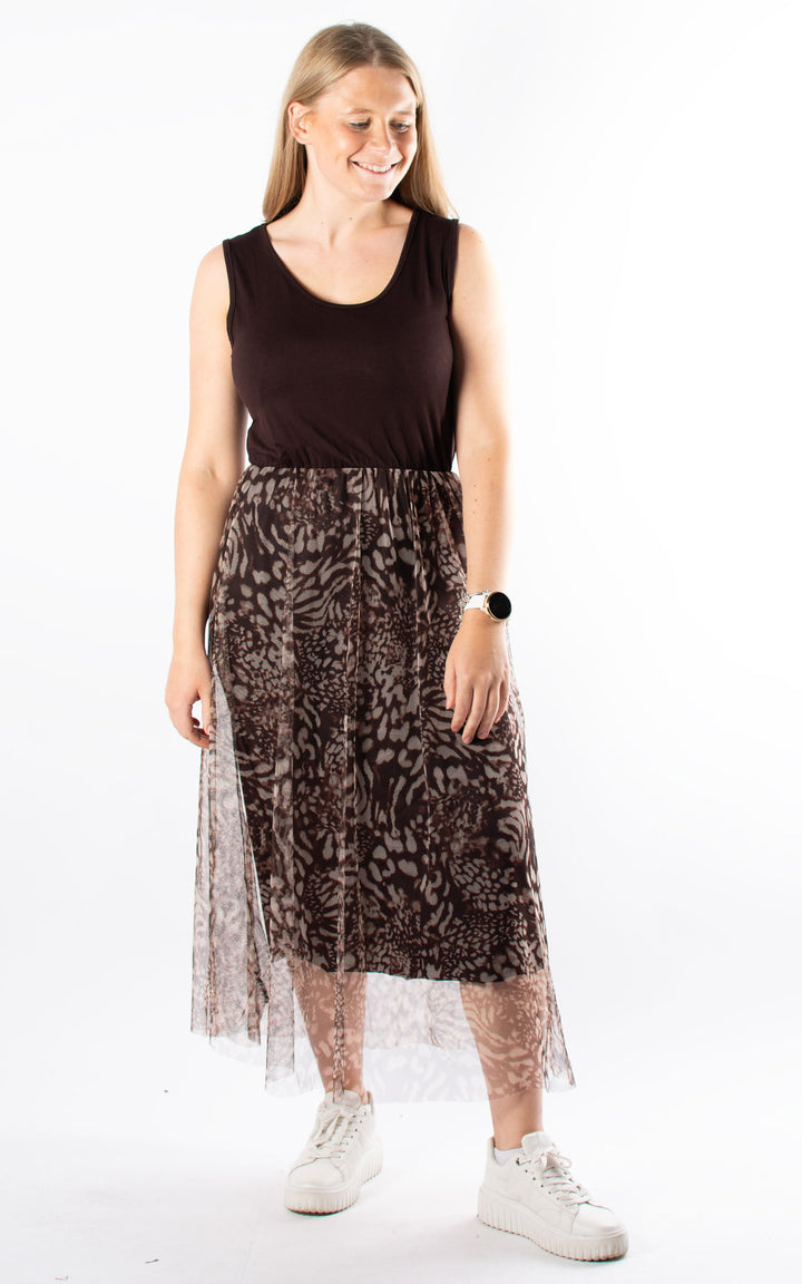 Carina Mesh Net Dress | Chocolate