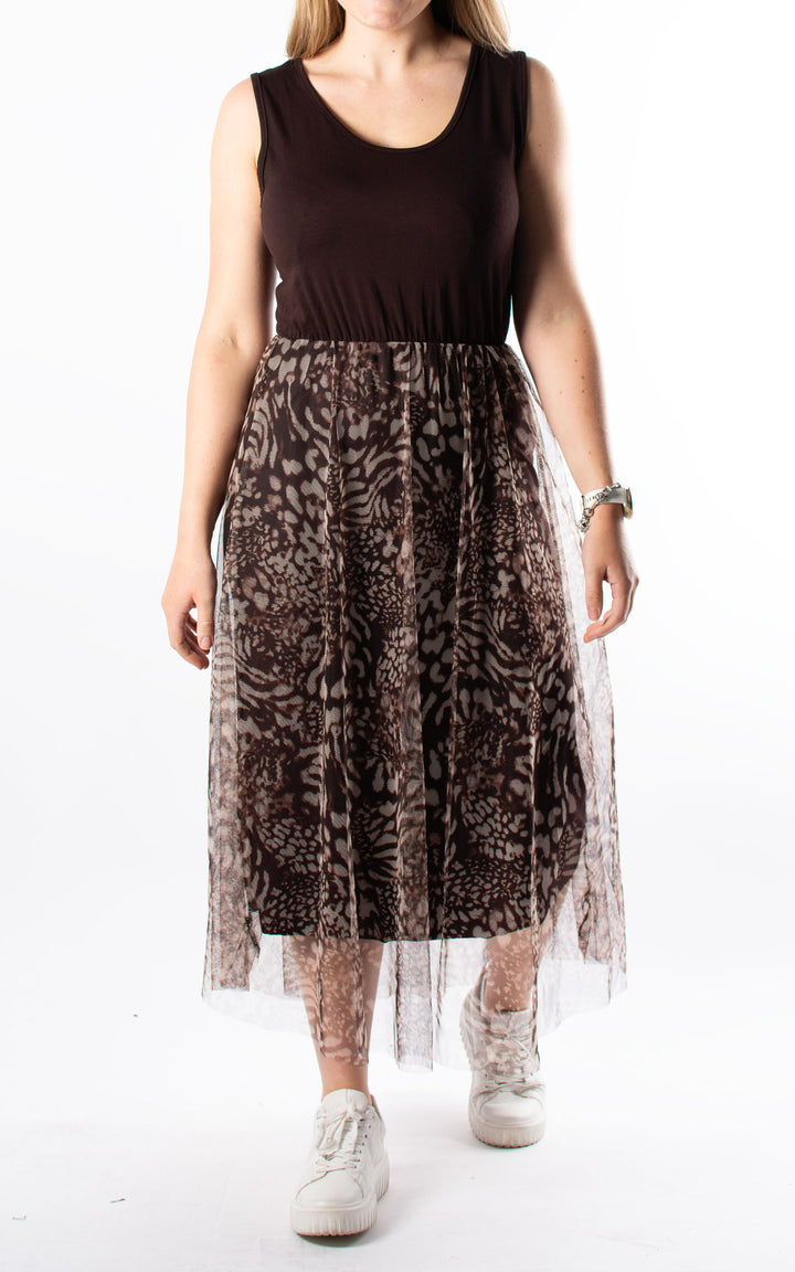 Carina Mesh Net Dress | Chocolate