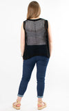 Crochet Drawstring Vest | Black