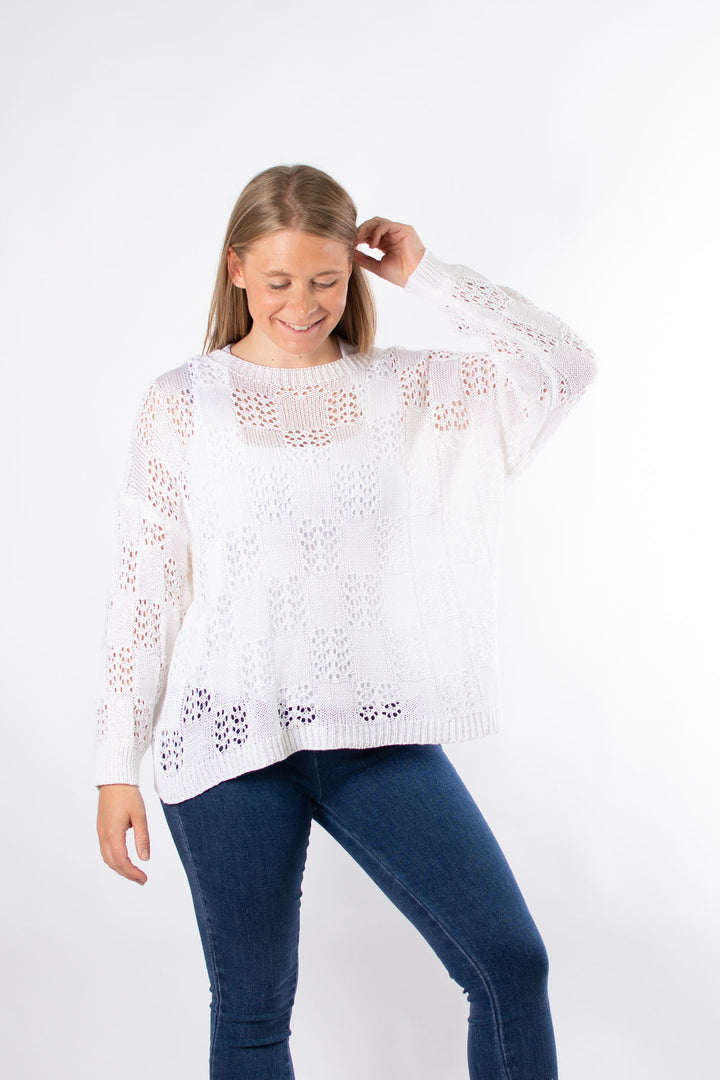 Holly Crochet Jumper | Off White