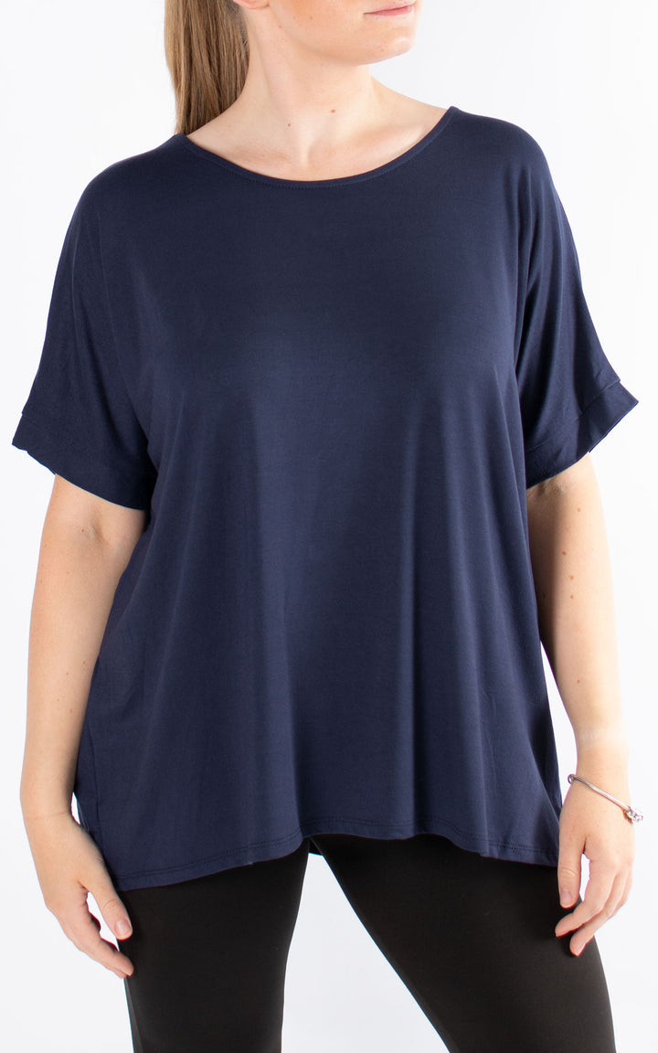 BASIC | Cap Sleeve | Navy