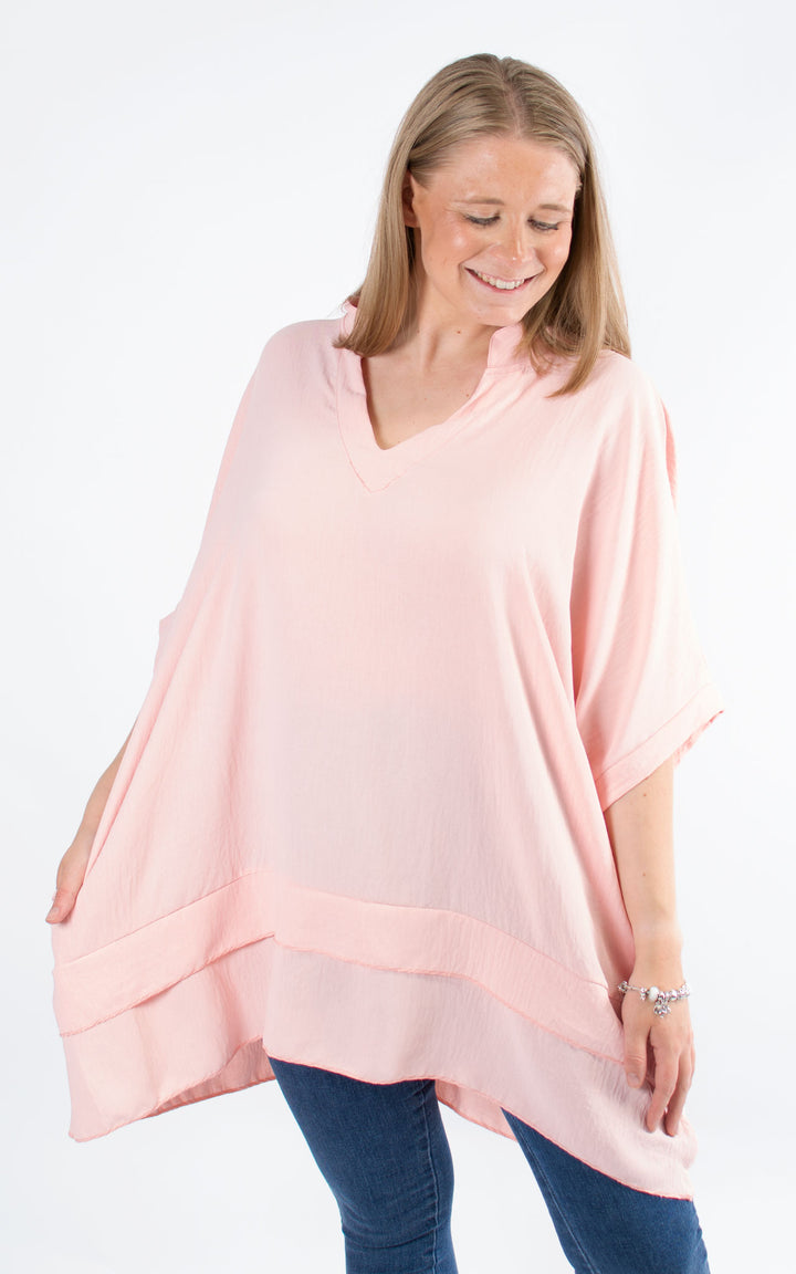 Liv Notched Neck | Baby Pink