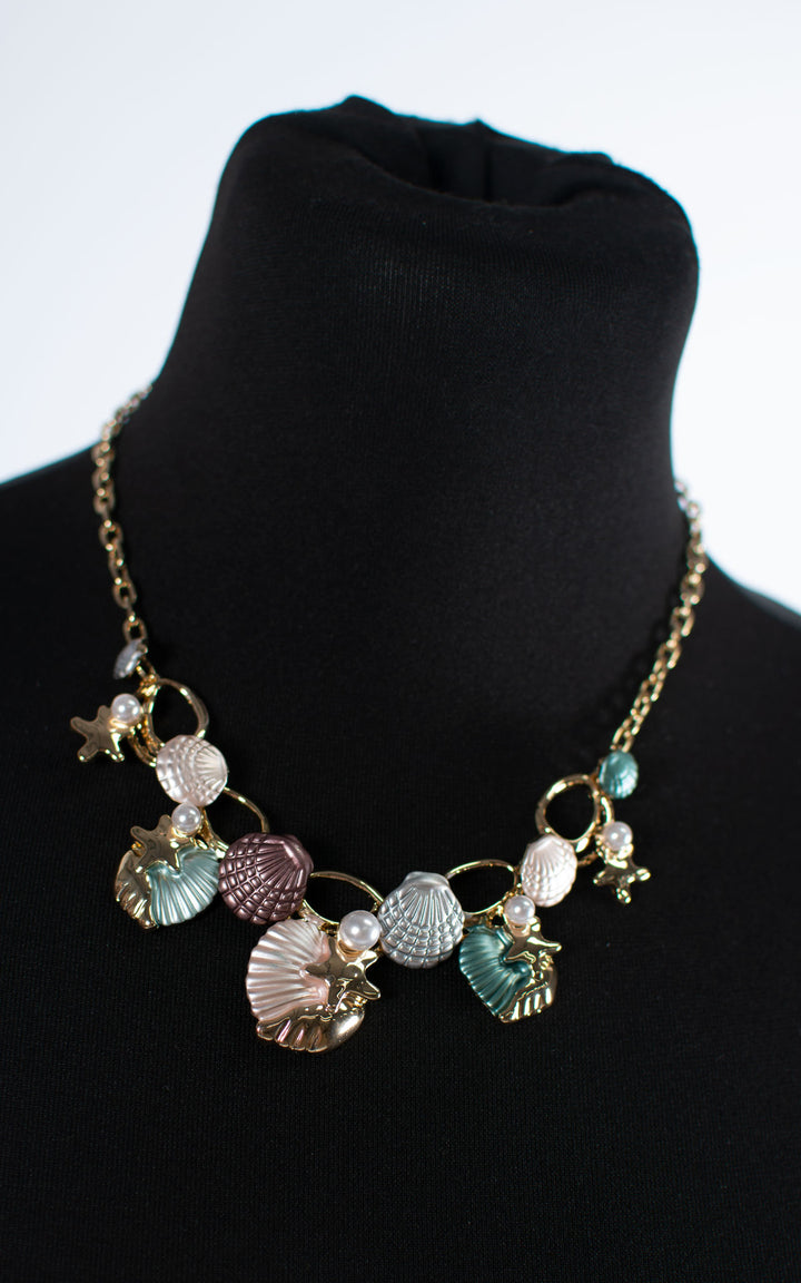 Necklace | Seashell and Starfish | Pink