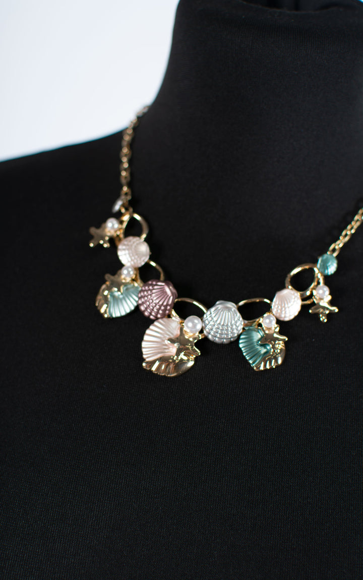 Necklace | Seashell and Starfish | Pink