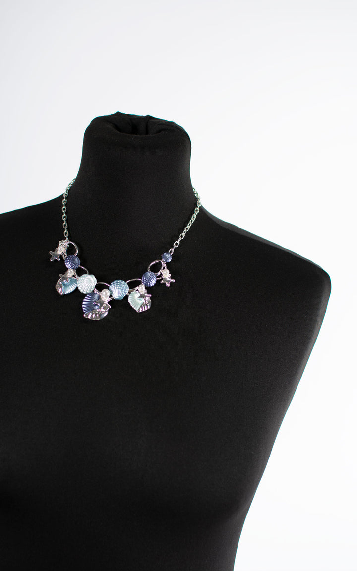 Necklace | Seashell and Starfish | Blue