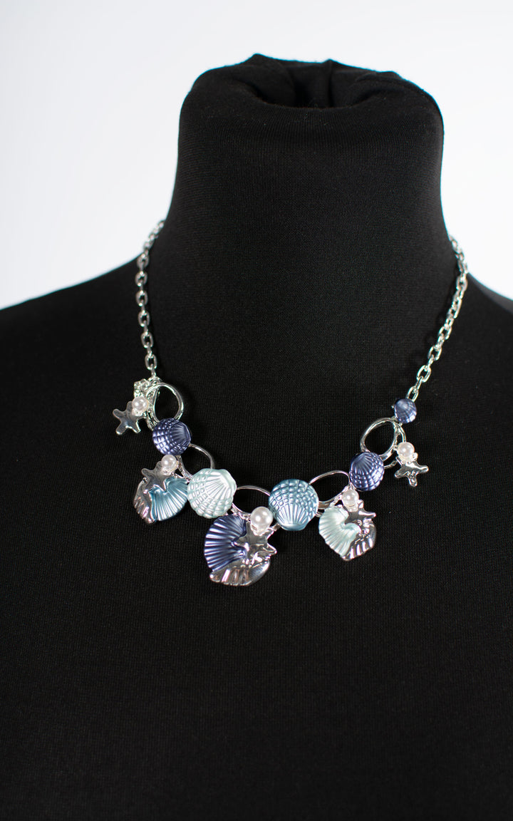 Necklace | Seashell and Starfish | Blue