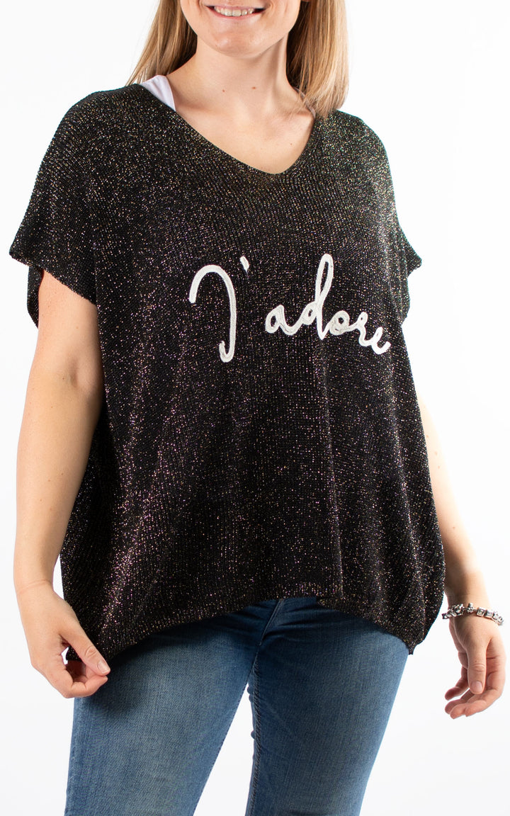 J'adore Sparkle Tank Knit | White