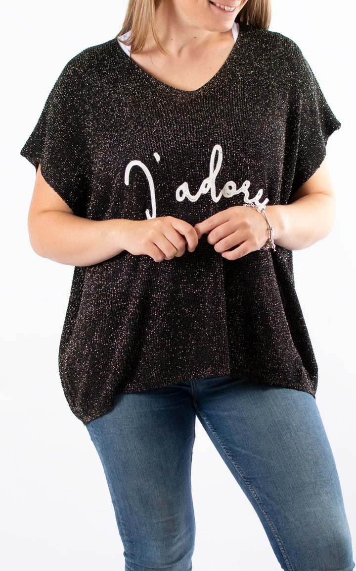 J'adore Sparkle Tank Knit | White