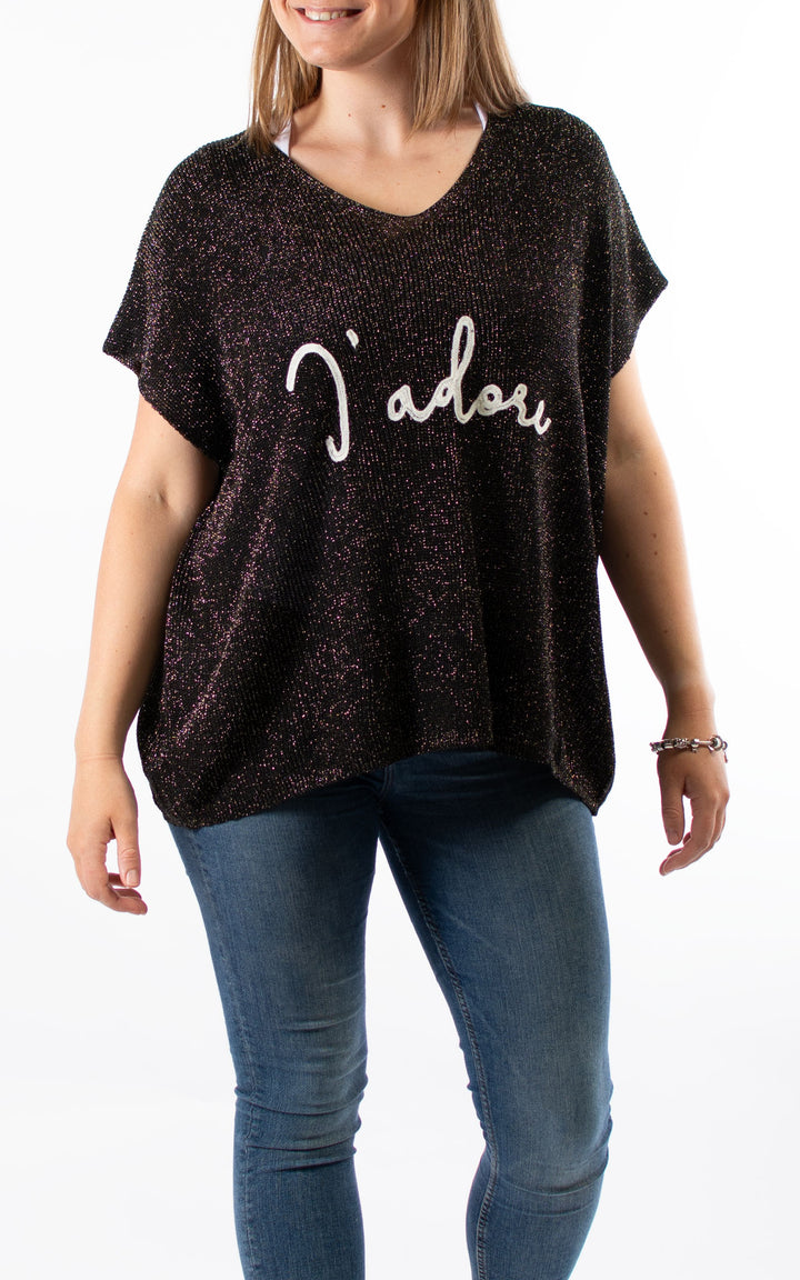 J'adore Sparkle Tank Knit | White