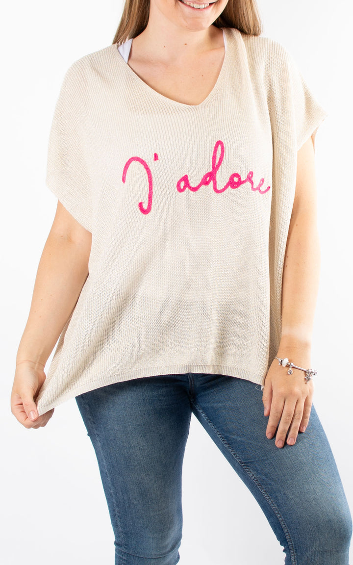 J'adore Sparkle Tank Knit | Pink