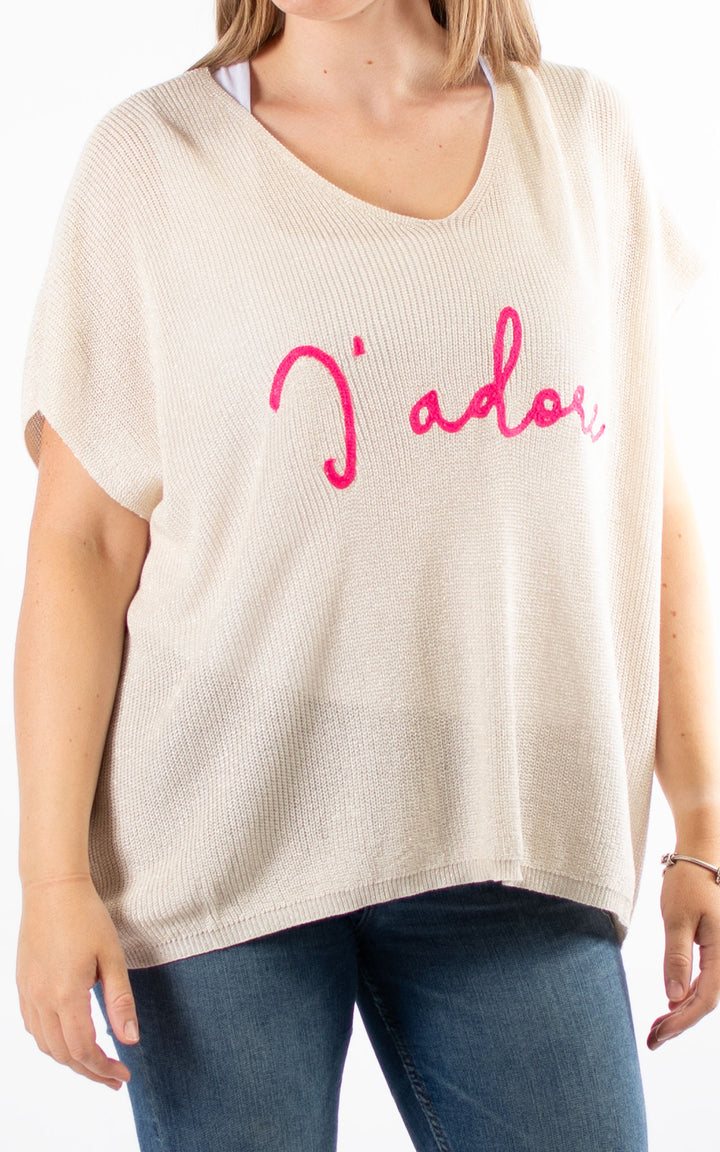 J'adore Sparkle Tank Knit | Pink
