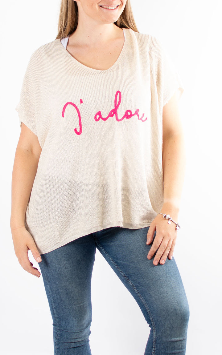 J'adore Sparkle Tank Knit | Pink