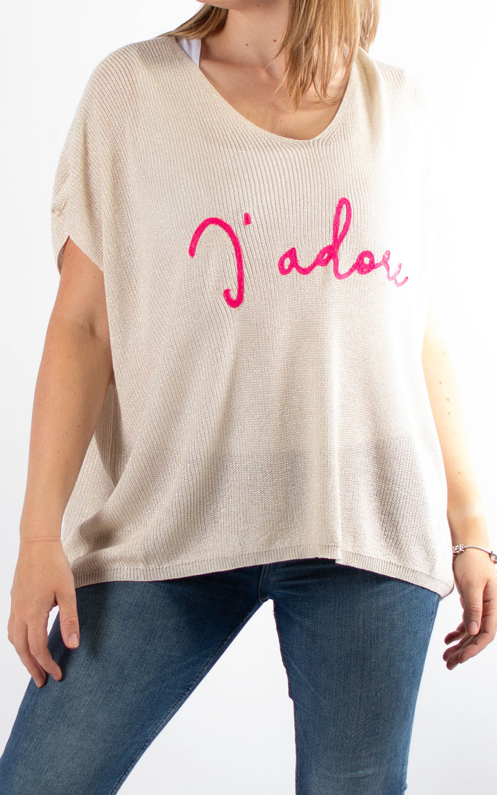 J'adore Sparkle Tank Knit | Pink