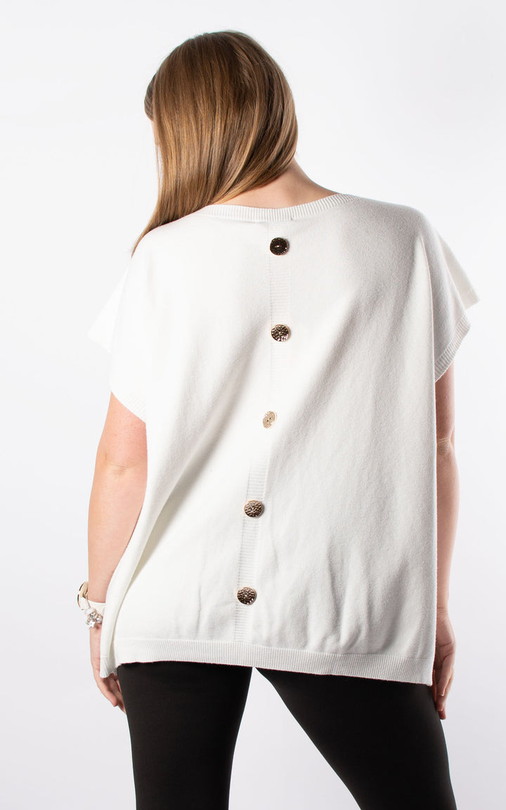 Button Back Jumper | White