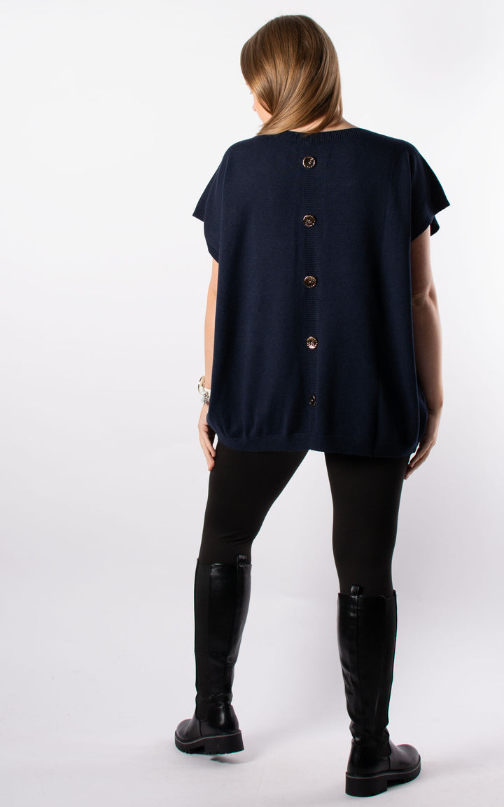 Button Back Jumper | Navy