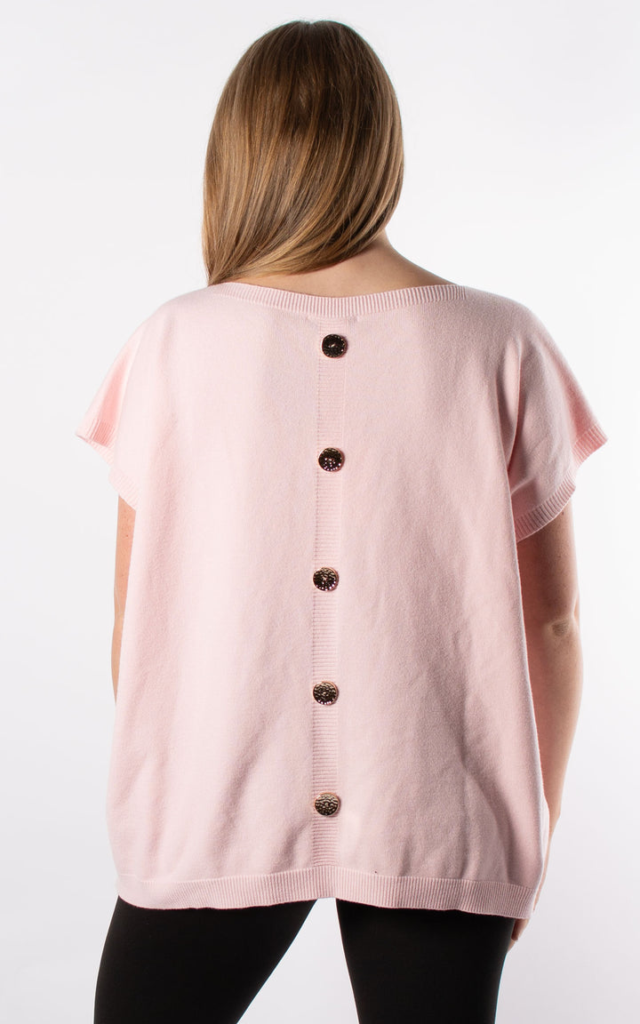 Button Back Jumper | Baby Pink