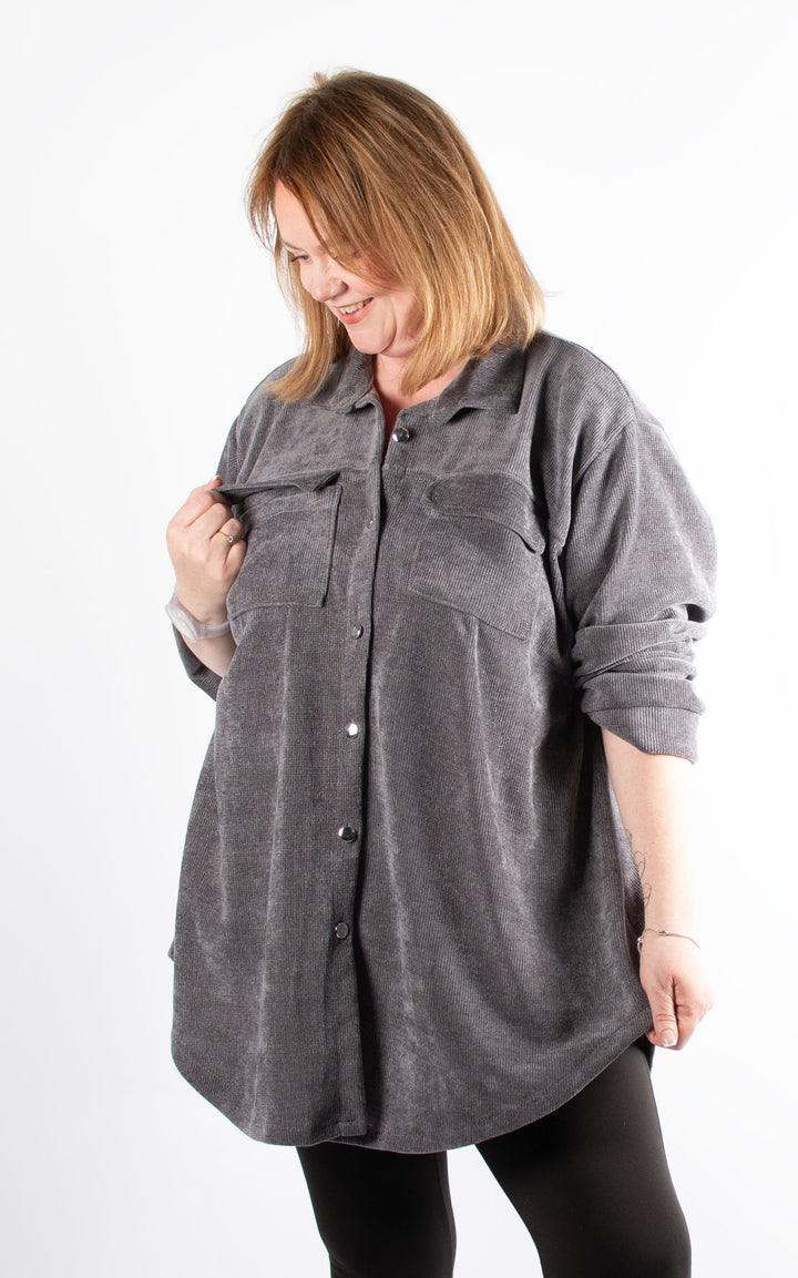 Carly Cord Shirt | Grey