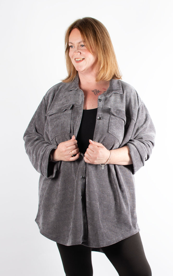 Carly Cord Shirt | Grey