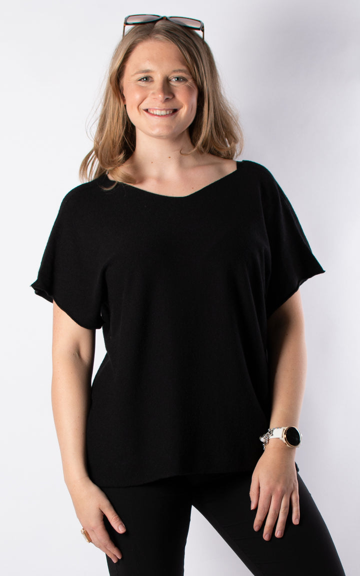 Suzie V-neck Knit | Black