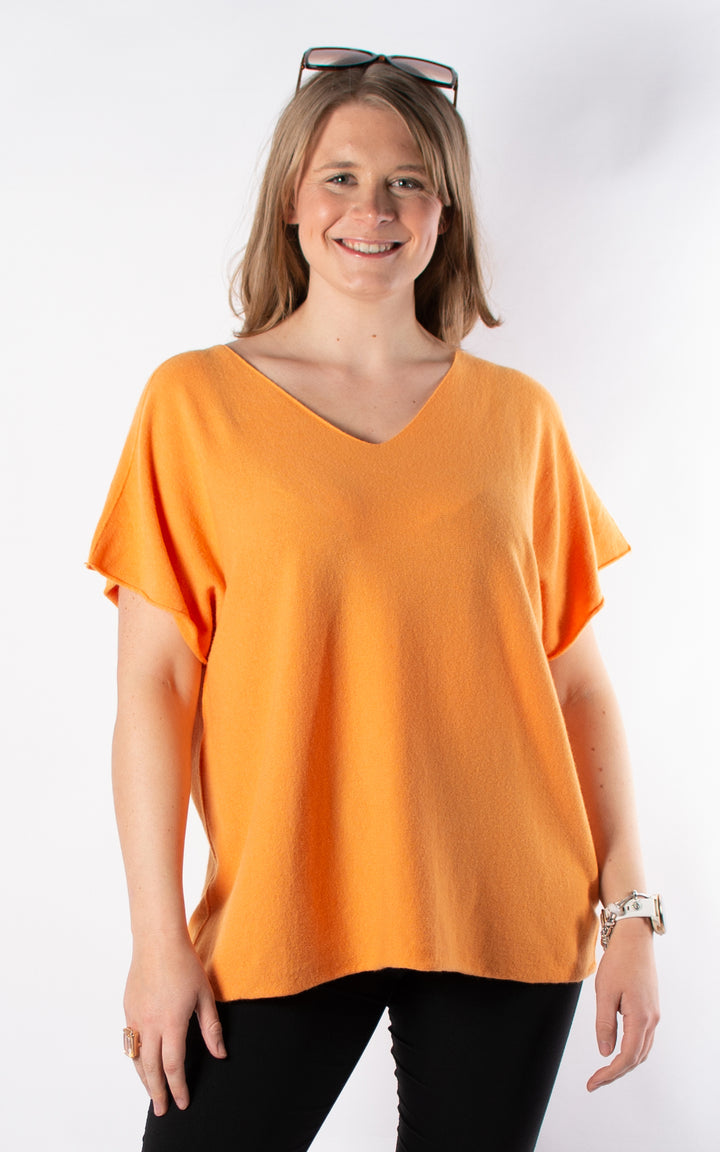 Suzie V-neck Knit | Orange