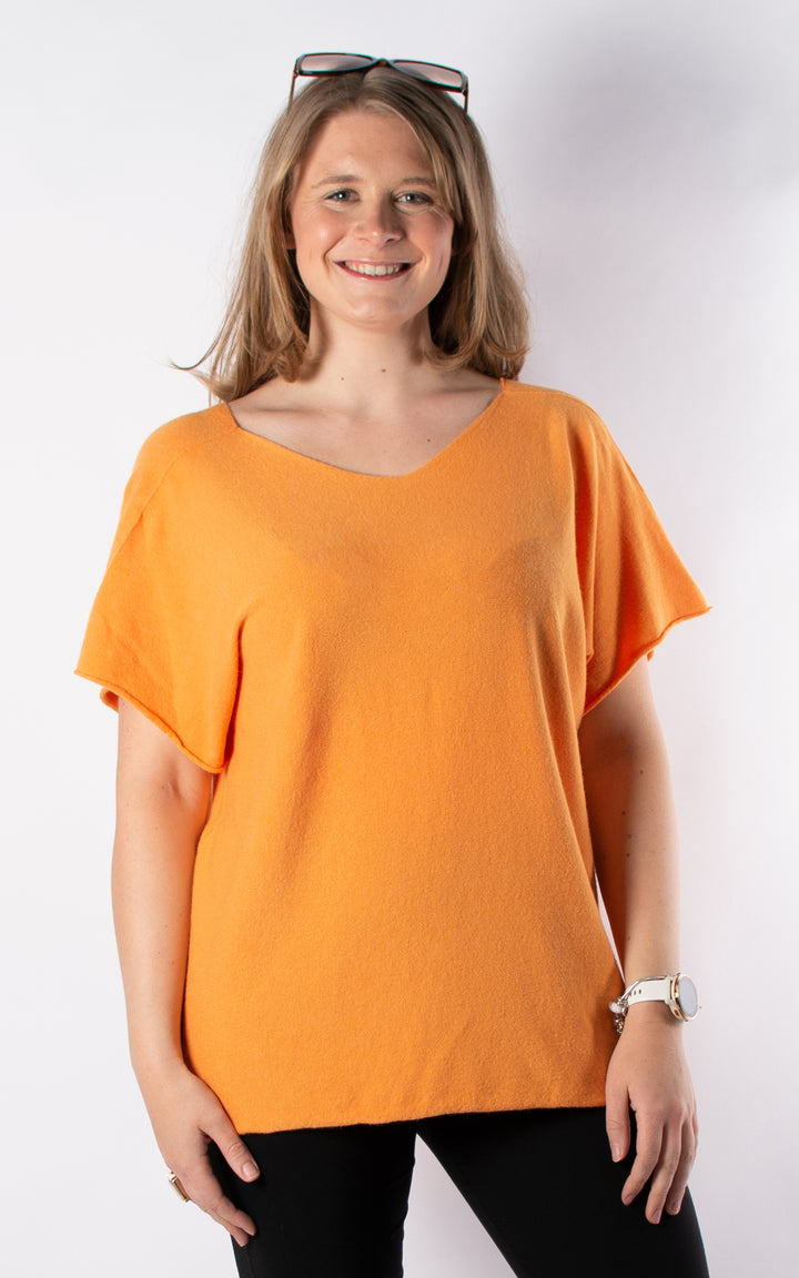 Suzie V-neck Knit | Orange