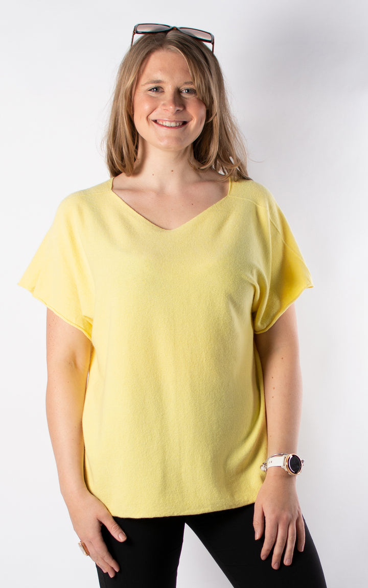 Suzie V-neck Knit | Lemon
