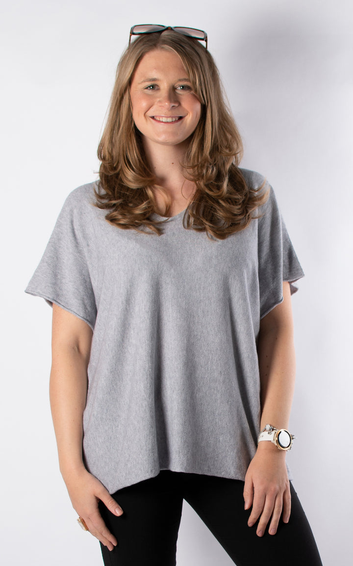 Suzie V-neck Knit | Grey