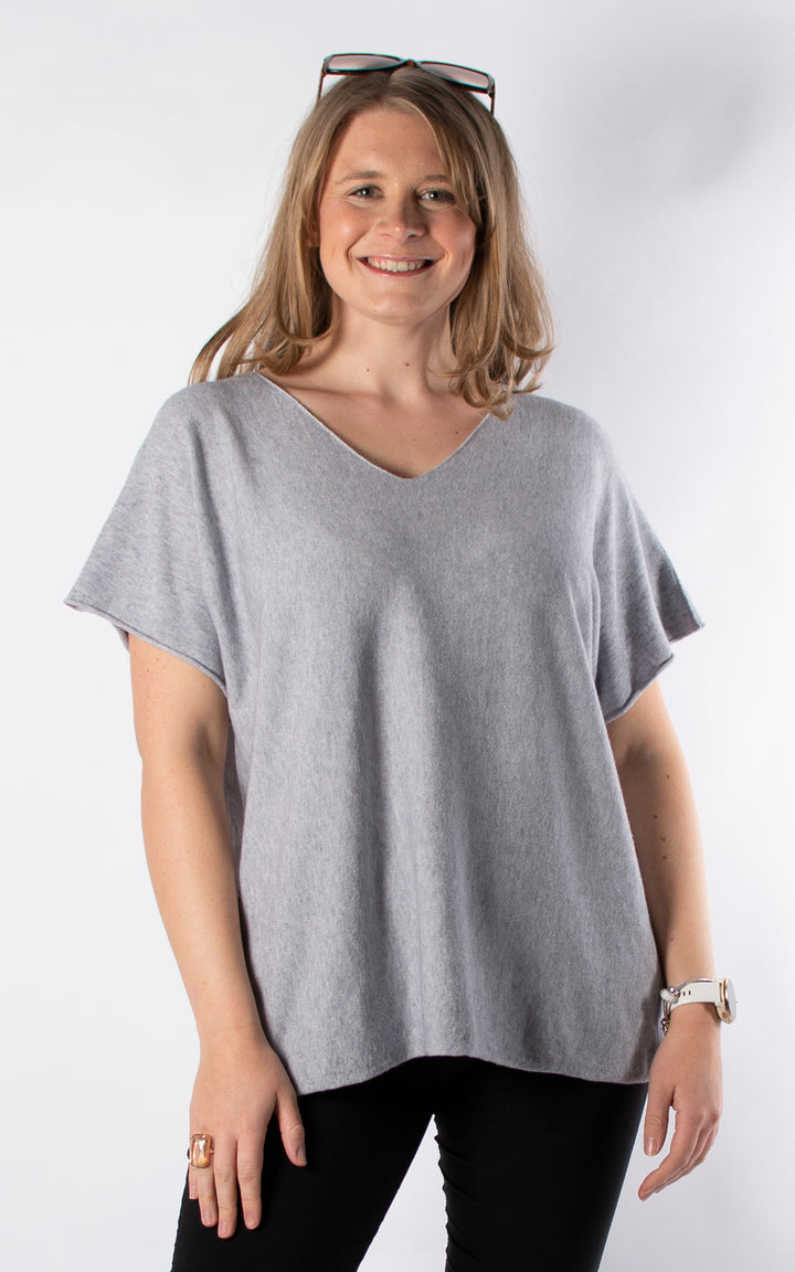 Suzie V-neck Knit | Grey