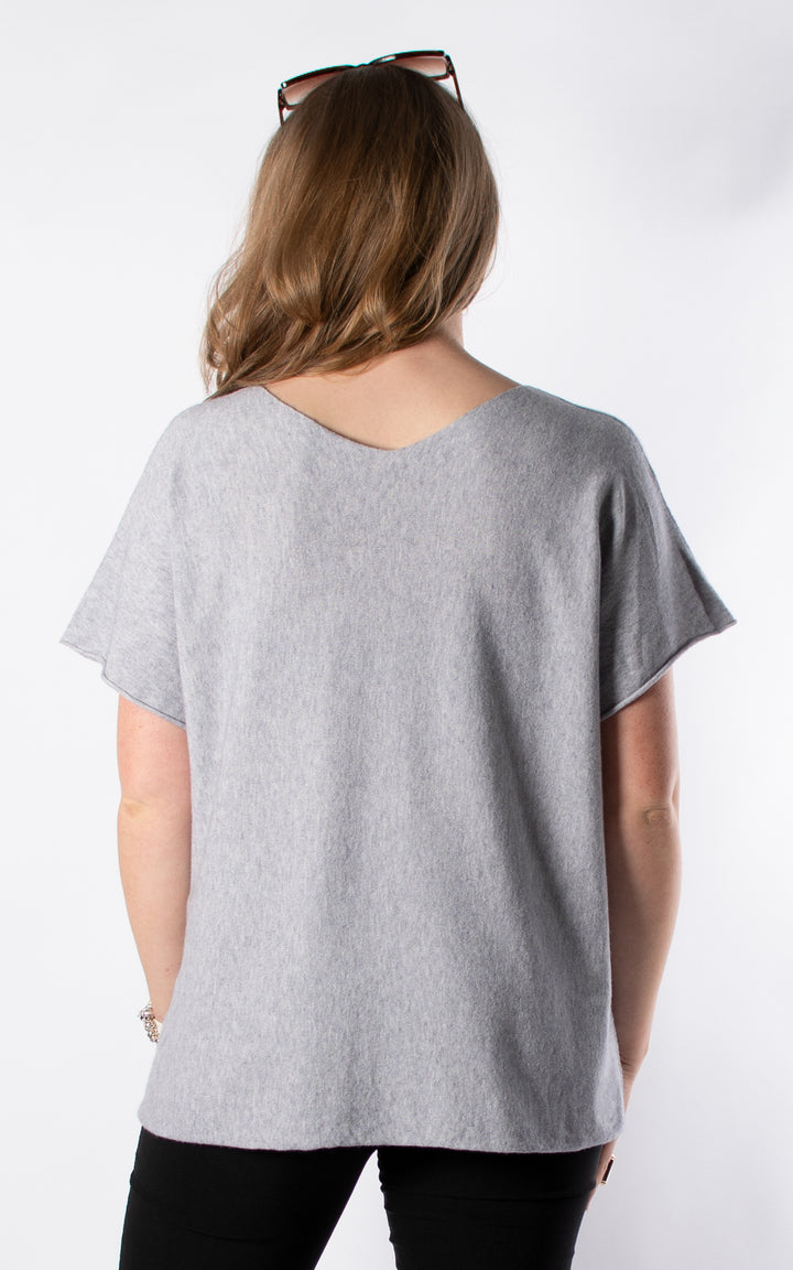 Suzie V-neck Knit | Grey