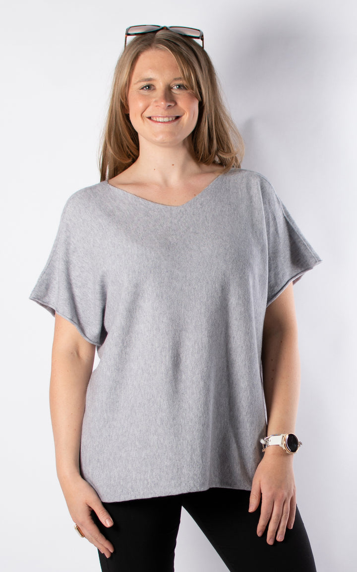 Suzie V-neck Knit | Grey