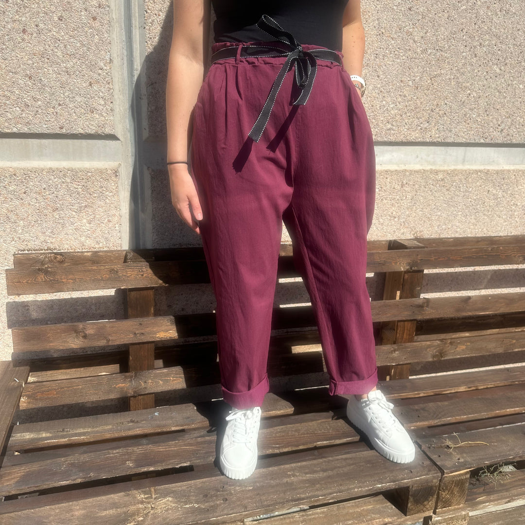 *PRE-ORDER* Mom Style Magic Trousers | Burgundy