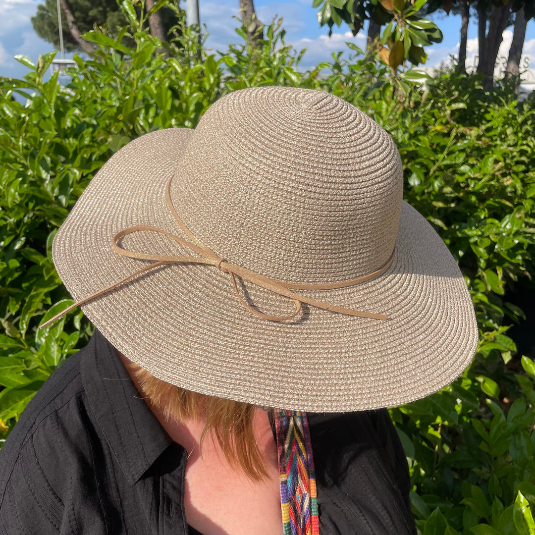*PRE-ORDER* Sparkle Metallic Sun Hat | Gold