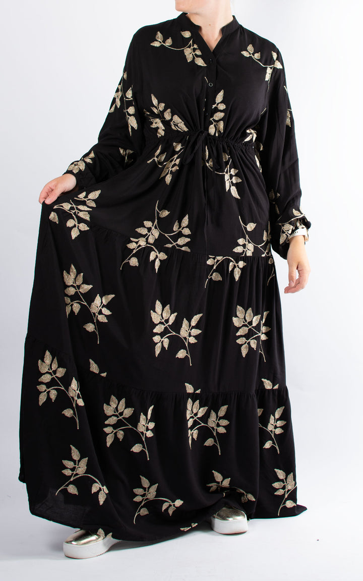 Gold Leaf Dress | Black