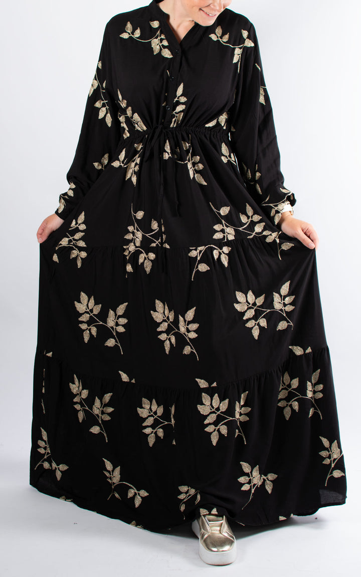 Gold Leaf Dress | Black