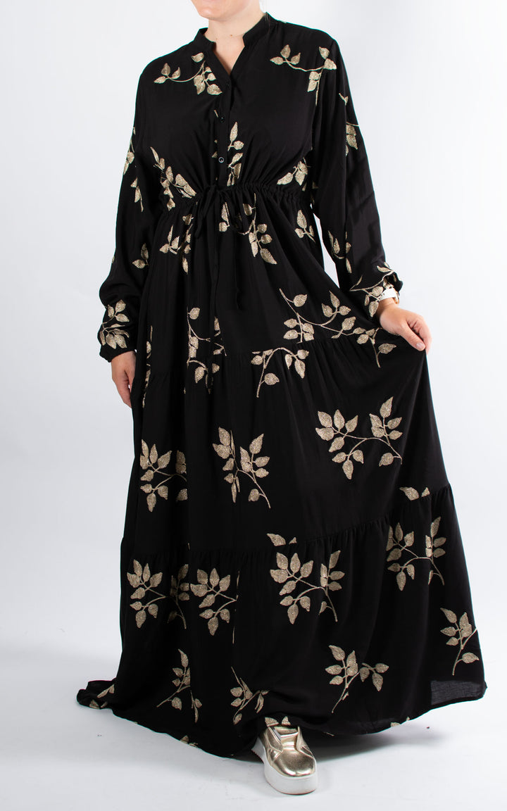 Gold Leaf Dress | Black
